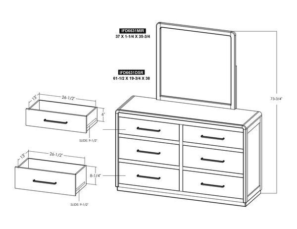 Dark Mezquite 6 Drawer Dresser