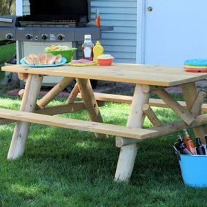 6' Picnic Table with Attached Benches