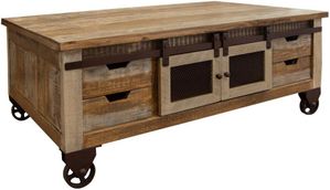 Antique 8 Drawer, 4 Doors Cocktail Table