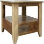 Antique Multicolor 2-Drawer End Table
