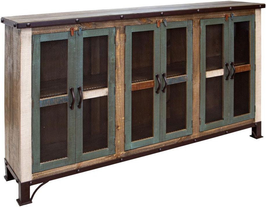 Multucolor Console Antique Multicolor 6-Door Console | Lodgecraft