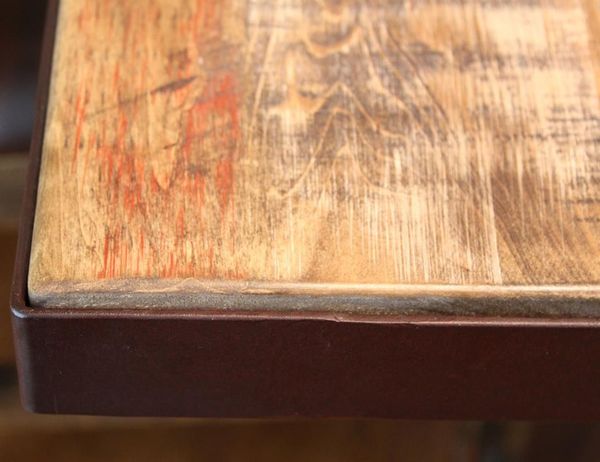 Antique Multicolor 79" Dining Table with Iron Base