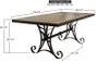 Antique Multicolor 79" Dining Table with Iron Base