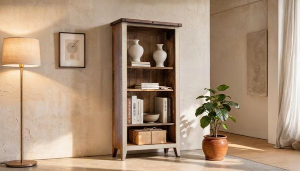 Antique Multicolor Bookcase - 70"