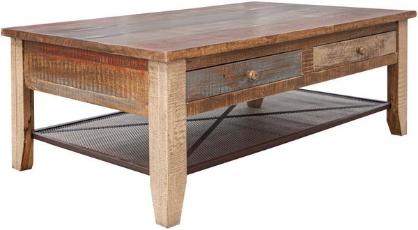 Antique Multicolor Cocktail Table