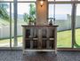 Antique Multicolor Console with Four Glass Doors