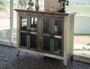Antique Multicolor Console with Four Glass Doors
