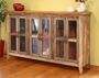 Antique Multicolor Console with Six Glass Doors