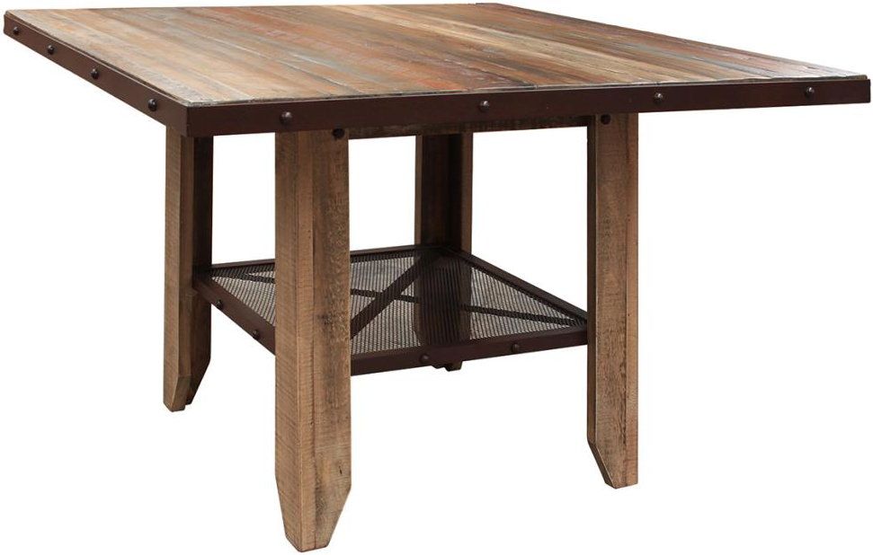 Antique Multicolor Counter Height 52-Inch Dining Table | Lodgecraft