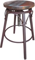 Antique Multicolor Swivel Adjustable Barstool