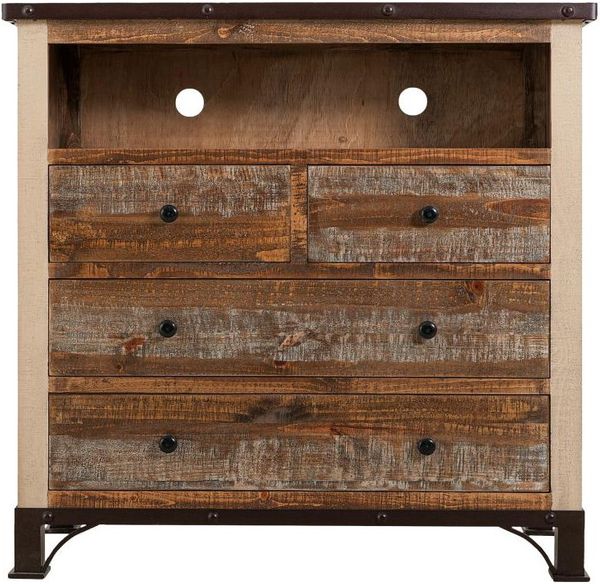 Antique Multicolored Media Chest