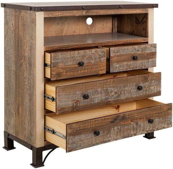 Antique Multicolored Media Chest