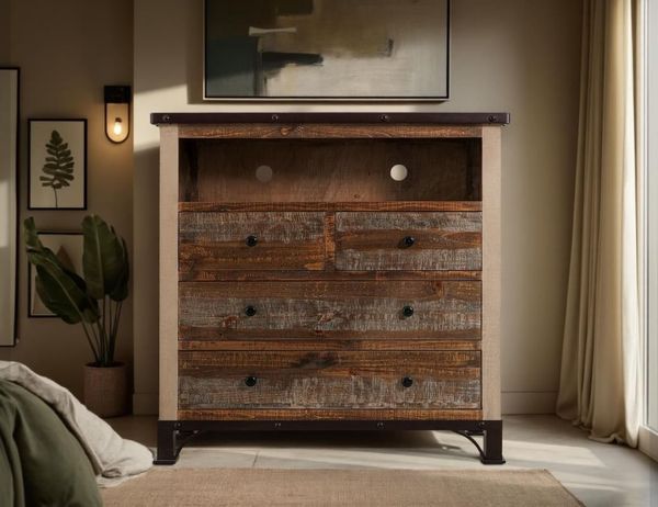 Antique Multicolored Media Chest