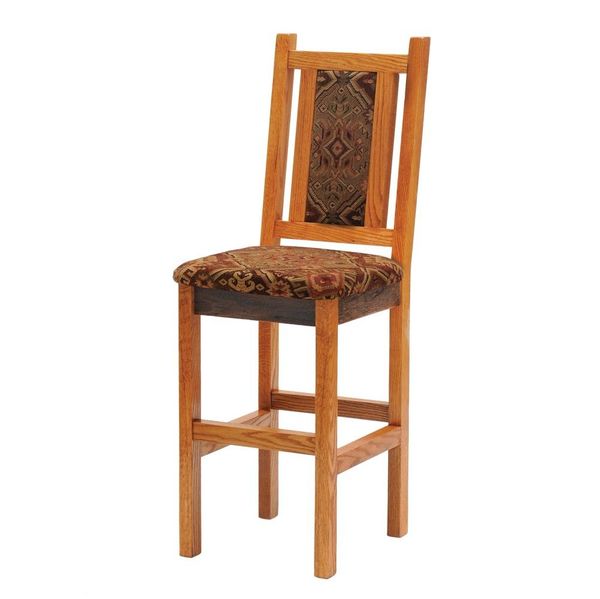 Artisan Barnwood Upholstered Bar Stool