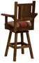 Artisan Barnwood Upholstered Bar Stool with Arms