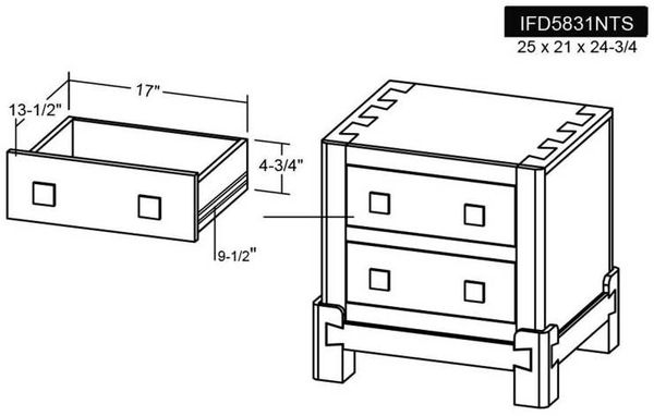 Atenas 2 Drawer Nightstand