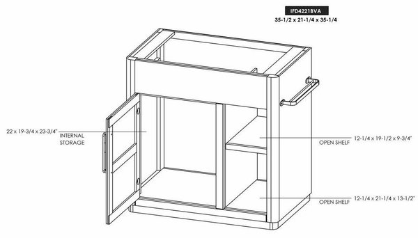 Balam Bathroom Server Base - 1 Door & 1 Shelf