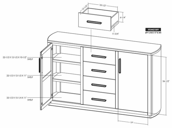 Balam Buffet - 4 Drawer & 2 Door