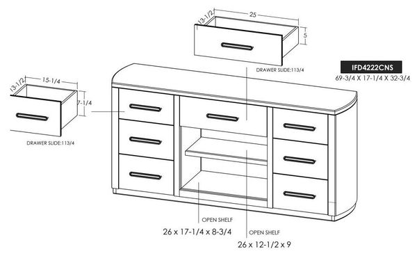 Balam Console - 7 Drawer, 1 Shelf