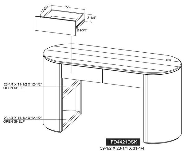 Balam Desk - 2 Drawer