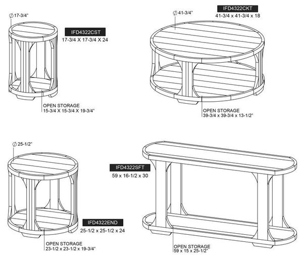 Balam End Table - 1 Shelf