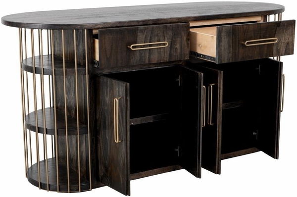 Balam Kitchen Island - 6 Shelf, 2 Drawer & 4 Door