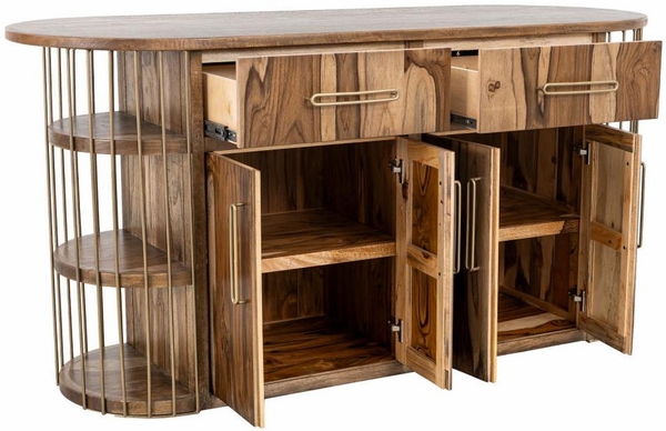 Balam Kitchen Island - 6 Shelf, 2 Drawer & 4 Door