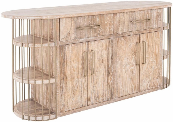 Balam Kitchen Island - 6 Shelf, 2 Drawer & 4 Door