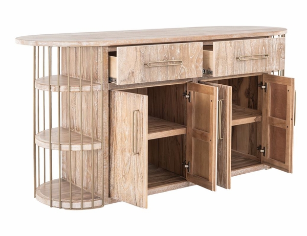 Balam Kitchen Island - 6 Shelf, 2 Drawer & 4 Door