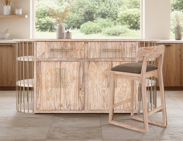 Balam Kitchen Island - 6 Shelf, 2 Drawer & 4 Door