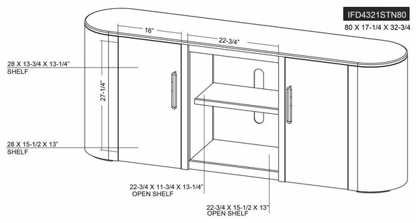 Balam TV Stand - 80", 2 Door