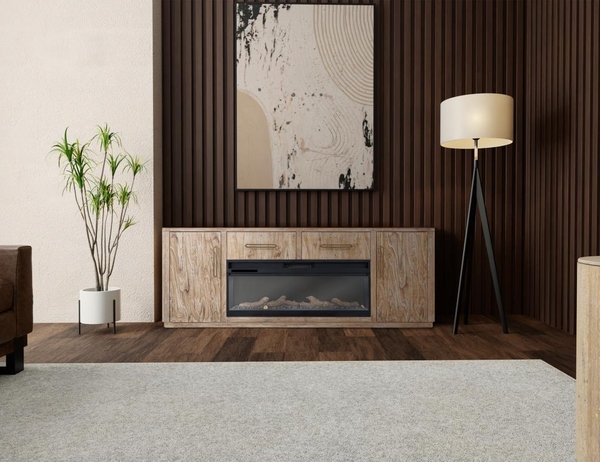 Balam TV Stand for Fireplace - 80", 2 Drawer, 2 Door