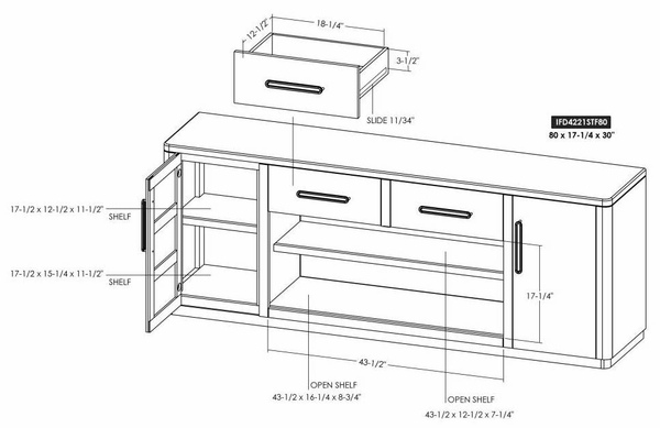 Balam TV Stand for Fireplace - 80", 2 Drawer, 2 Door