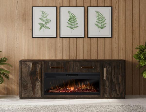Balam TV Stand for Fireplace - 80", 2 Drawer & 2 Door
