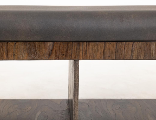 Balam Upholstered Seat Bench - 2 Open Shelves