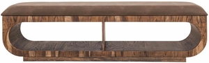 Balam Upholstered Seat Bench - 2 Open Shelves