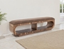 Balam Upholstered Seat Bench - 2 Open Shelves