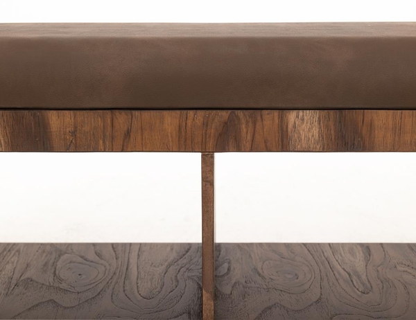 Balam Upholstered Seat Bench - 2 Open Shelves