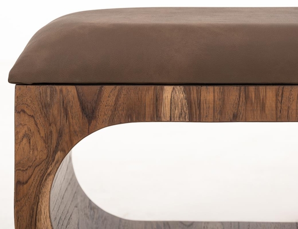 Balam Upholstered Seat Bench - 2 Open Shelves