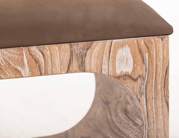 Balam Upholstered Seat Bench - 2 Open Shelves