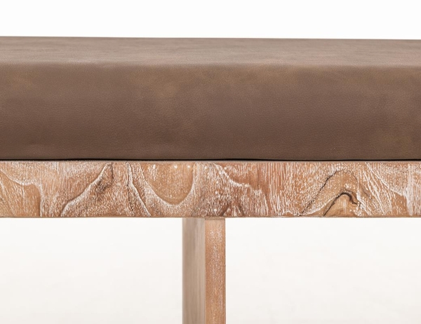 Balam Upholstered Seat Bench - 2 Open Shelves