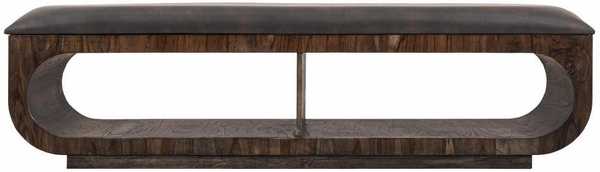 Balam Upholstered Seat Bench - 2 Open Shelves