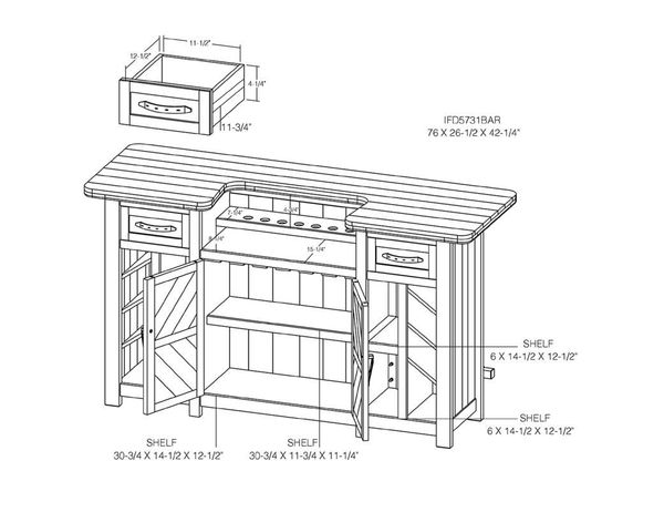 Dutton 2 Drawer, 2 Door Bar
