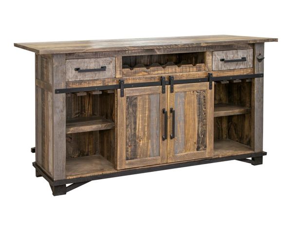 Loft Brown 2 Drawer 2 Doors Bar
