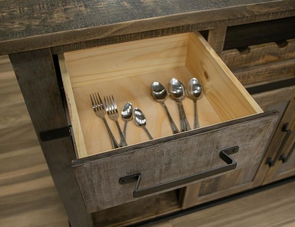 Loft Brown 2 Drawer 2 Doors Bar