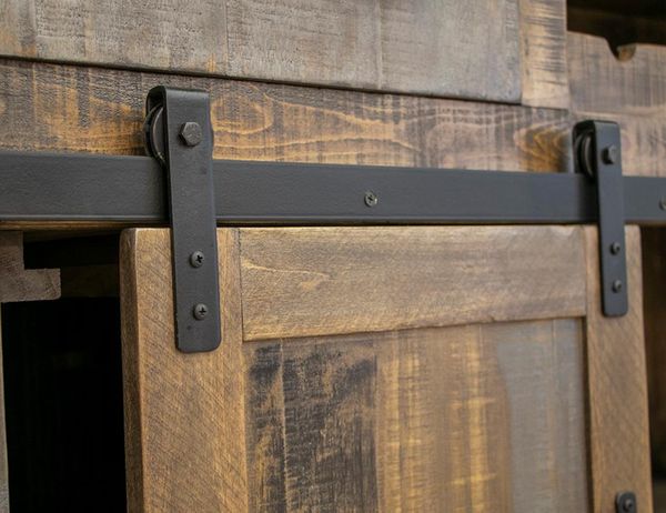 Loft Brown 2 Drawer 2 Doors Bar