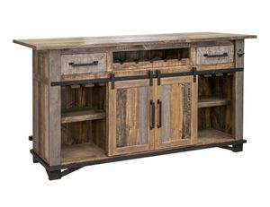 Loft Brown 2 Drawer 2 Doors Bar