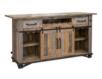 Loft Brown 2 Drawer 2 Doors Bar
