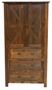 Barnwood 3 Drawer Armoire, Adjustable Shelving