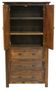 Barnwood 3 Drawer Armoire, Adjustable Shelving